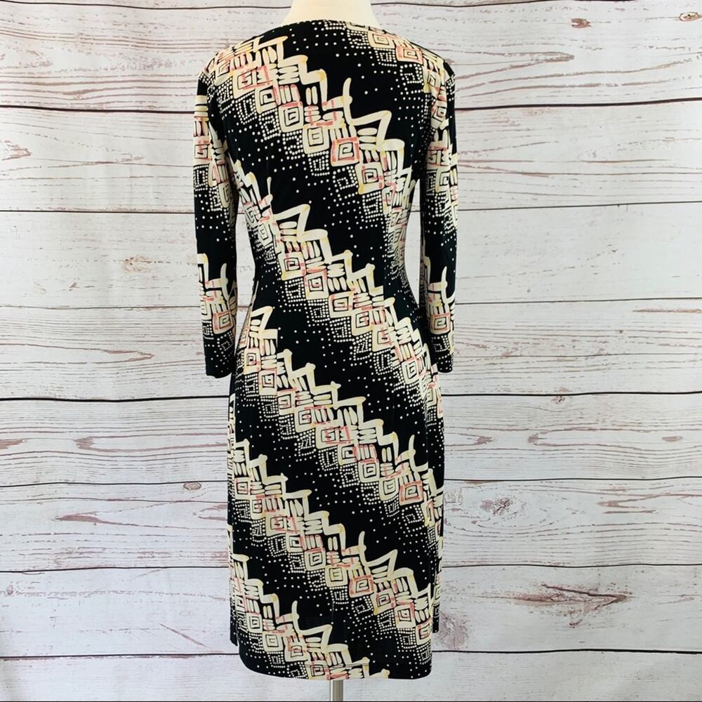 Bcbgmaxazria Patterned Cross Front Ruched Dress - image 8